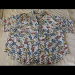 Vintage Bold Print Button Down